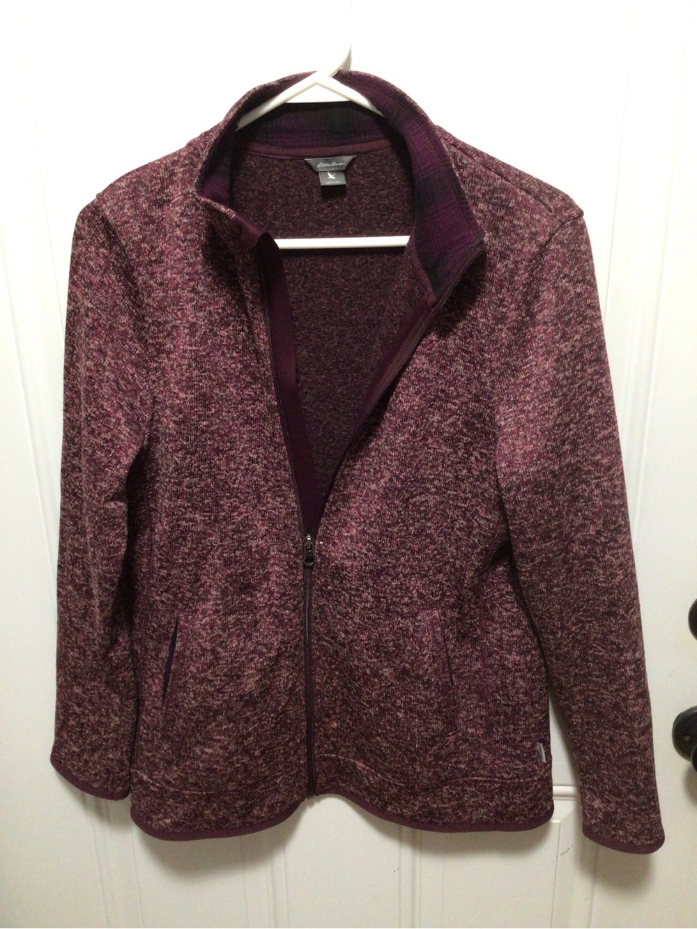 Eddie Bauer Heathered Plum Zip-Front Jacket